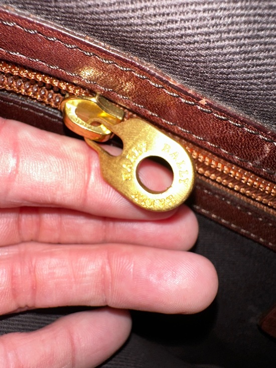 Vintage Bally Leather Weekender Satchel | Brown Cognac Travel Bag Crossbody - Picture 5 of 13